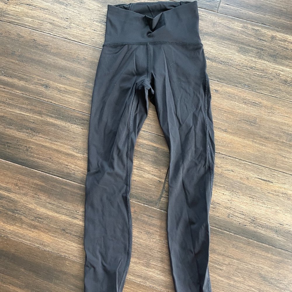 Black Lululemon Running Tights with Mesh - Size 2